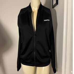 Adidas Size Medium Tracksuit Sweater Black and Black Stripes Striped Jacket